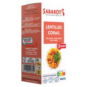 Lentilhas Vermelhas Sabarot 450g