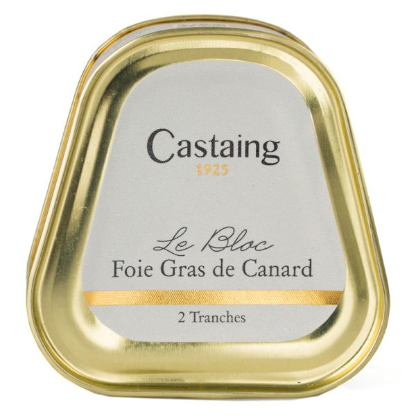 Castaing Block of duck liver tin with 2 slices 75g