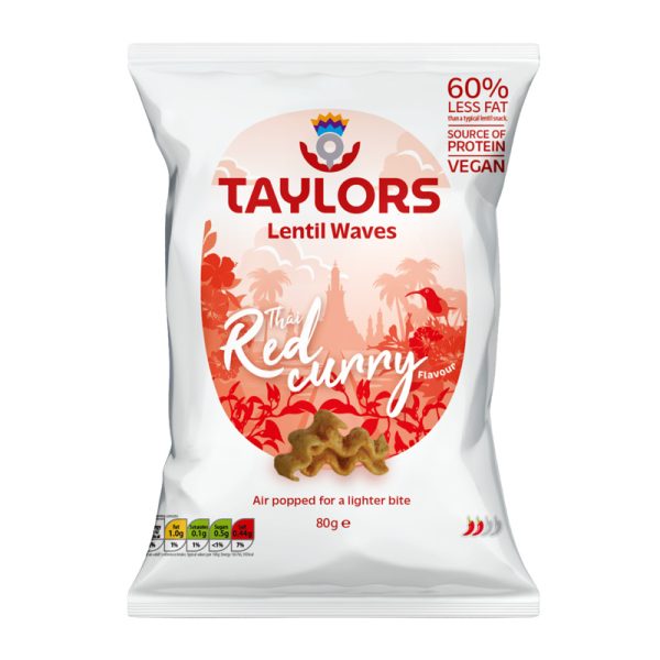 Taylors Snacks Thai Red Curry Flavour Lentil Waves 80g