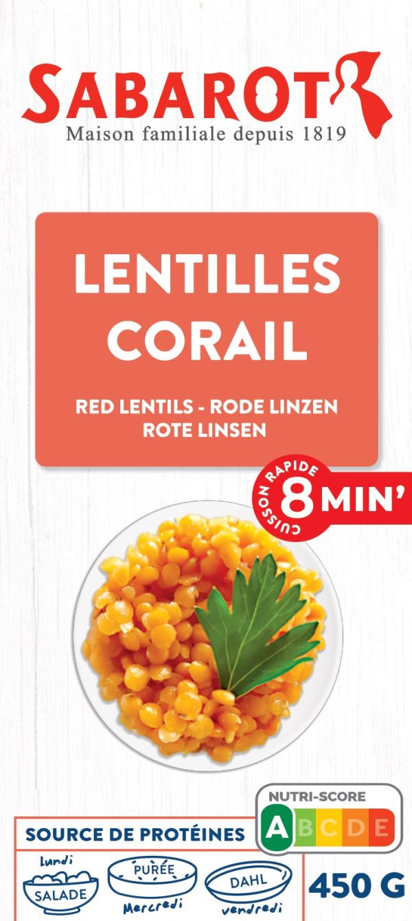 Lentilhas Vermelhas Sabarot 450g