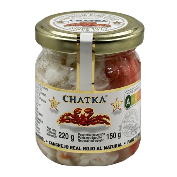 Caranguejo Real ao Natural 60% Patas em Frasco Chatka 220g