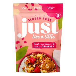 Granola de Framboesa Coco e Cajú Gluten Free Just Live A Little 360g